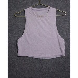 Lululemon Shirt Women 6 Purple Cropped Key Hole Relaxed‎ Fit Tank Athleisure EUC